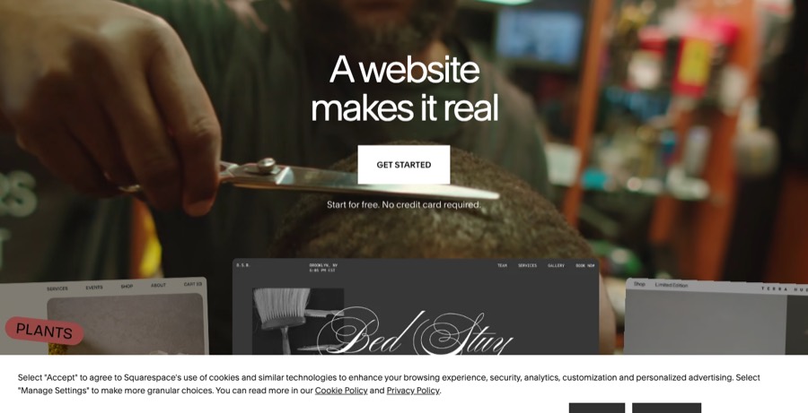 Squarespace homepage: build your own website with Squarespace
